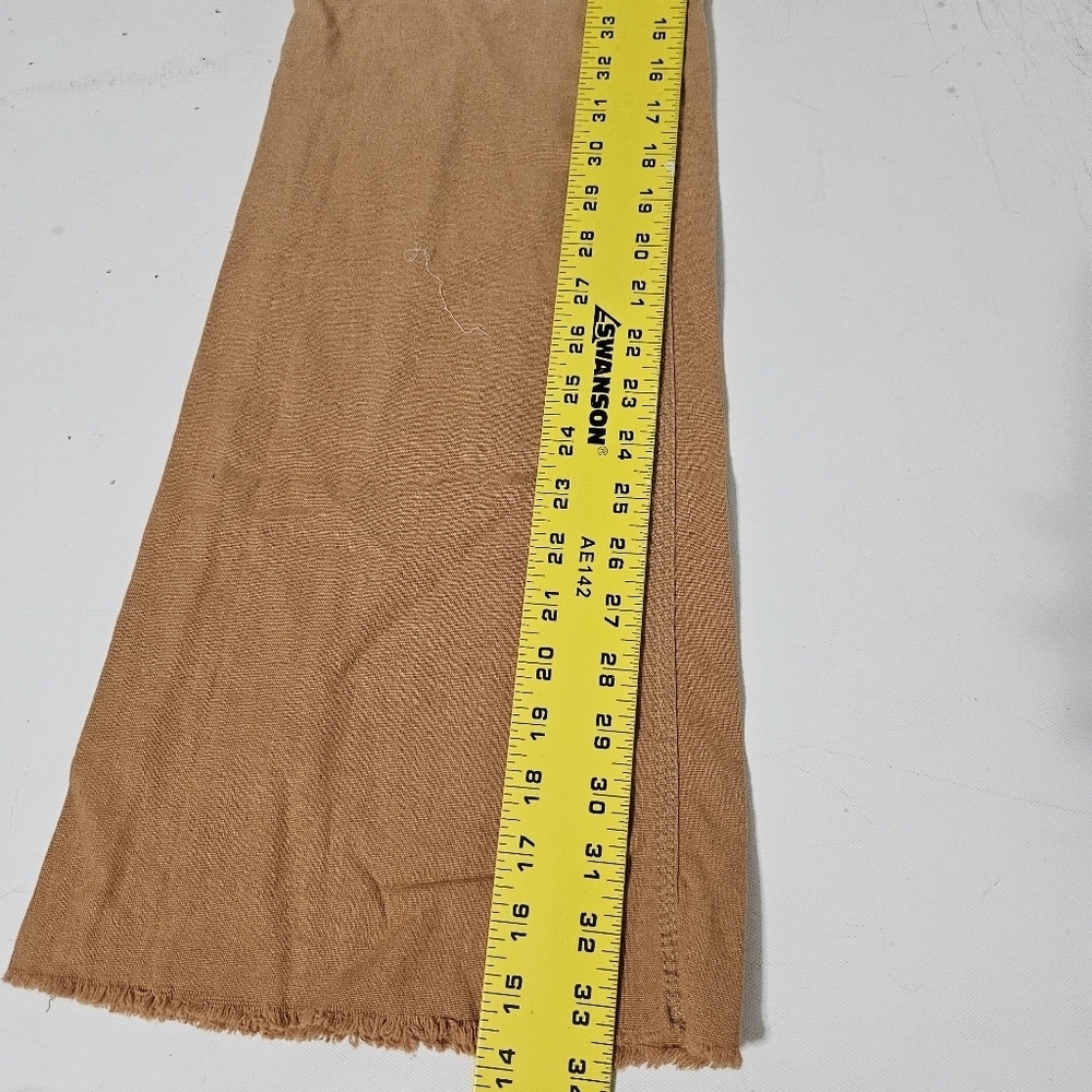 Free People Flared Linen Blend Womens Pants Two Toned Tan Combo Size 4 B13 - Picture 9 of 10